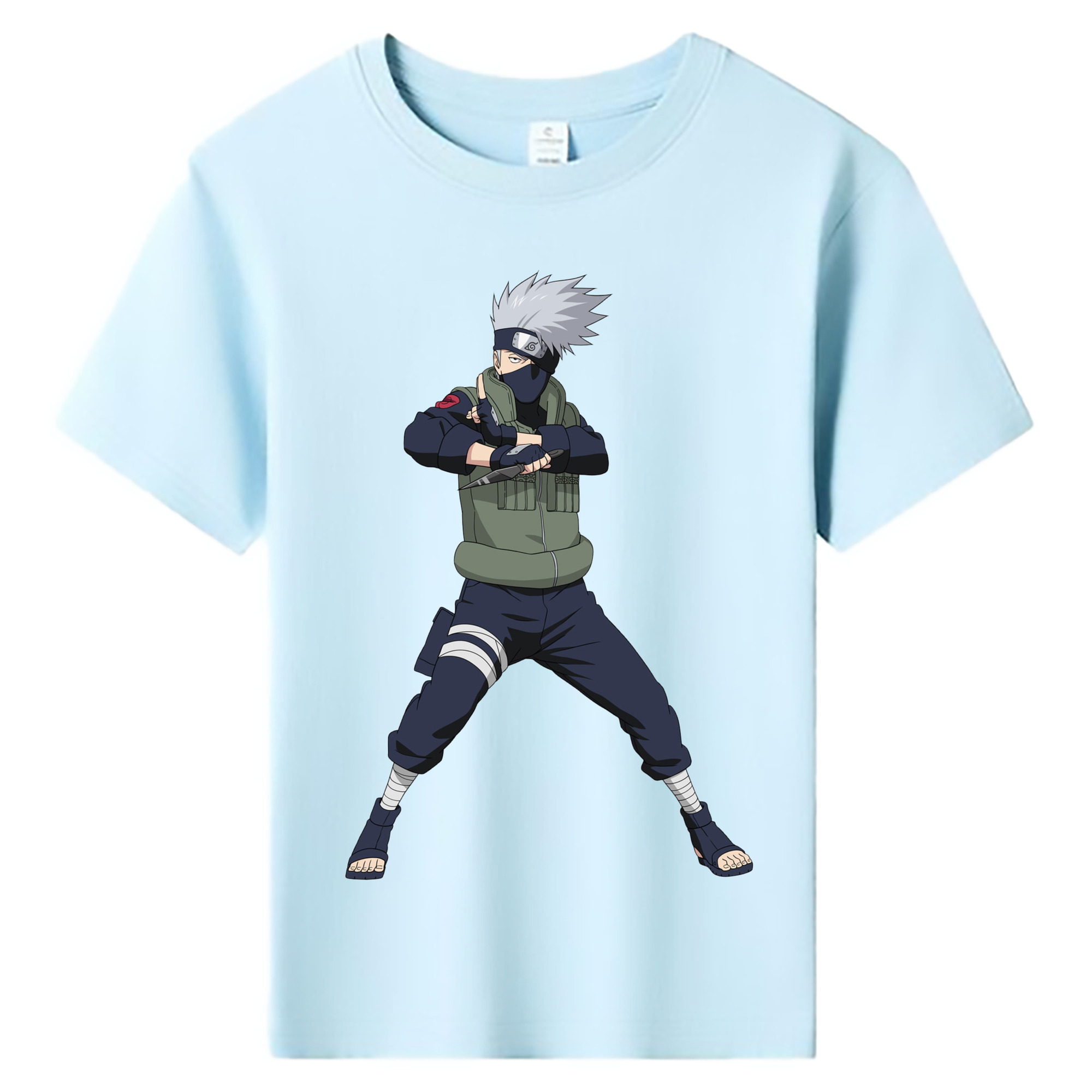 （画像用） NARUTO -ナルト- はたけ カカシ Hatake Kakashi 綿100％キッズTシャツ（フロントプリント）